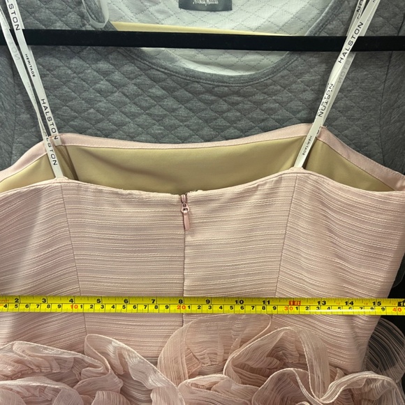 NWT Halston Heritage Strapless Ruffle Pink Mini Dress - Picture 12 of 14